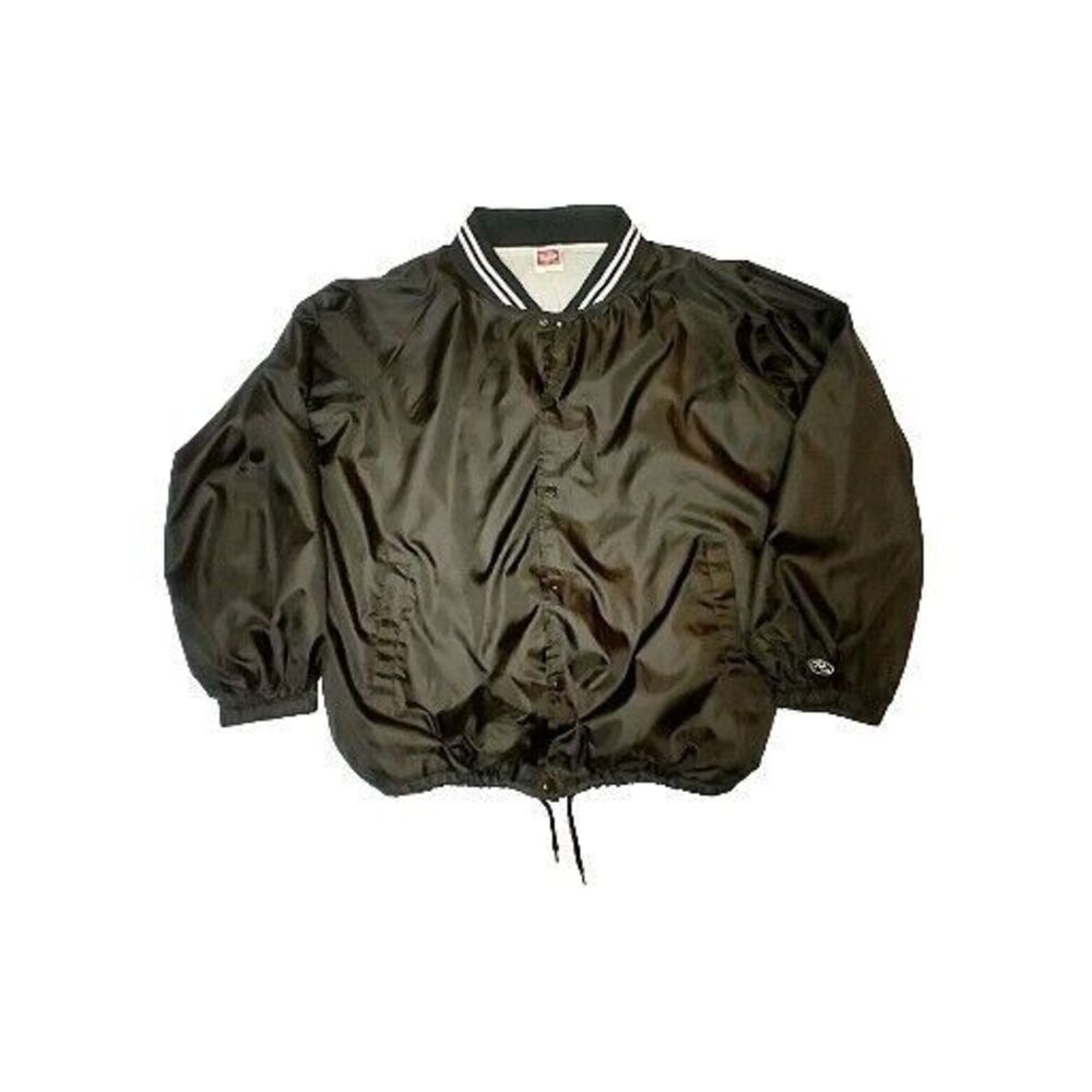 Rawlings Baseball Jacket XL Black Snap Button Lightweight Vintage